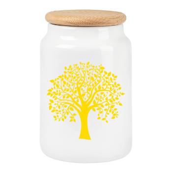 Icon Orange Jumbo Tree Print Silhouette - Keksdose mit Holzdeckel - Weiß - Vorne