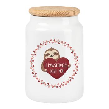 Je t’aime patativement - Boîte à biscuits avec couvercle en bois - blanc - Devant