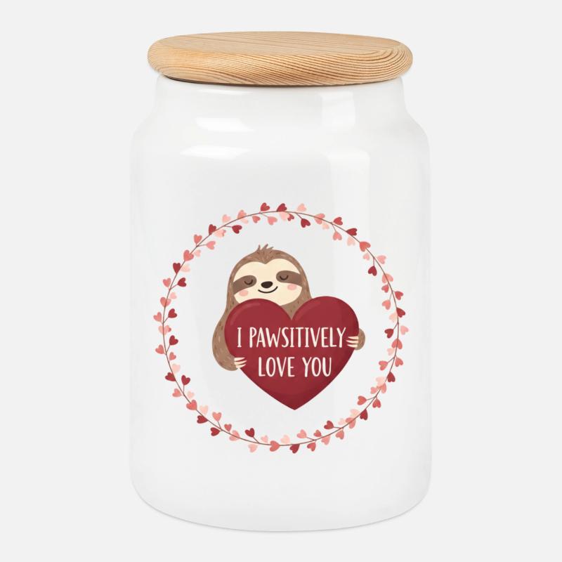 I Pawsitively Love You - Keksdose mit Holzdeckel - Weiß