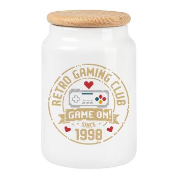 Vintage 1998 Geburtstag 1998 Geschenk 1998  - Keksdose mit Holzdeckel - Weiß - Vorne