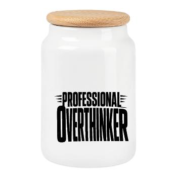 professional Overthinker Bold - Keksdose mit Holzdeckel - Weiß - Vorne