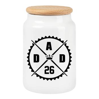 Dad 26 - Keksdose mit Holzdeckel - Weiß - Vorne