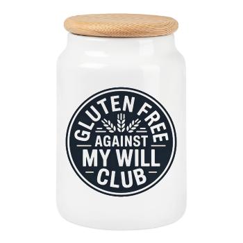 Celiac disease gluten intolerance funny saying - Cookie Jar with Wooden Lid - white - Front