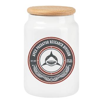 Apex Predator Research Emblem - Cookie Jar with Wooden Lid - white - Front
