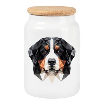 Chien de montagne bernois Chiens mignons Chiens de montagne suisses - Boîte à biscuits avec couvercle en bois - blanc - Devant