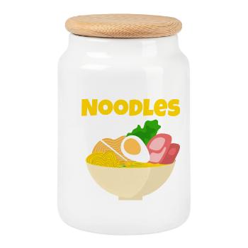 Nudeln Ramen-Liebhaber Geschenk lustiges Food-Shirt - Keksdose mit Holzdeckel - Weiß - Vorne