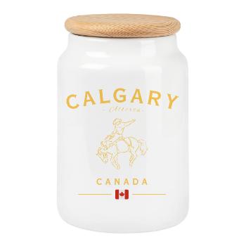 Calgary Rodeo Gold Alberta Kanada - Keksdose mit Holzdeckel - Weiß - Vorne