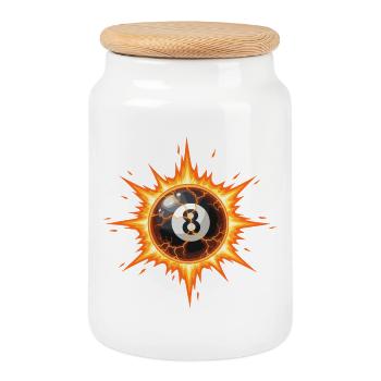 Fireball 8-Ball Explosion - Cookie Jar with Wooden Lid - white - Front