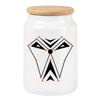 Crâne Alien - Boîte à biscuits avec couvercle en bois - blanc - Devant