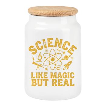 Science Shirt for Science Fans - Cookie Jar with Wooden Lid - white - Front