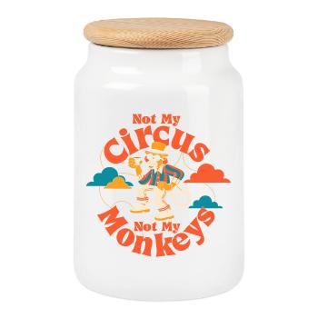 Nicht mein Zirkus, nicht meine Affen - Keksdose mit Holzdeckel - Weiß - Vorne