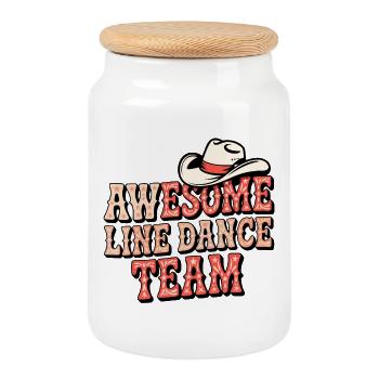 Awesome Line Dance Team - Keksdose mit Holzdeckel - Weiß - Vorne