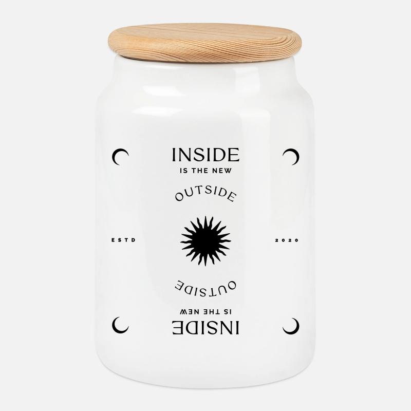 Inside is the new Outside - Keksdose mit Holzdeckel - Weiß