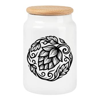 Brasserie Hops Symbol - Boîte à biscuits avec couvercle en bois - blanc - Devant