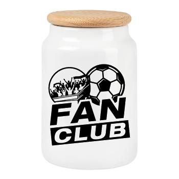 Football Fan Club - Cookie Jar with Wooden Lid - white - Front