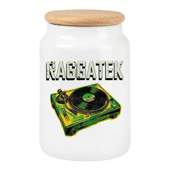 Raggatek Turntable Jamaïque - Boîte à biscuits avec couvercle en bois - blanc - Devant