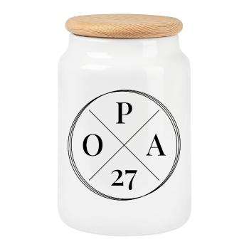 Opa 2027 - Keksdose mit Holzdeckel - Weiß - Vorne