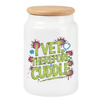 Vet Tech I Vet Therefore I Cuddle Animal Lover - Keksdose mit Holzdeckel - Weiß - Vorne