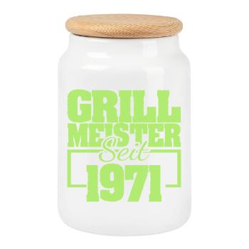 Barbecue 1971 - Cookie Jar with Wooden Lid - white - Front