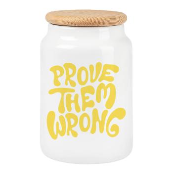 Prove Them Wrong Bold Motivational Quote - Keksdose mit Holzdeckel - Weiß - Vorne