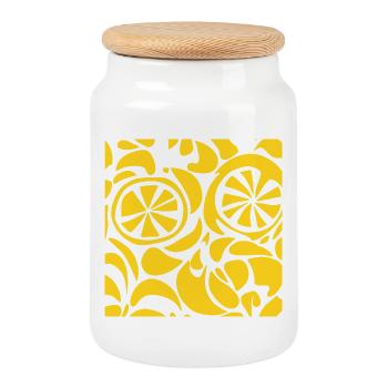 Chemise à motif citron esthétique mignonne fruit d’été - Boîte à biscuits avec couvercle en bois - blanc - Devant