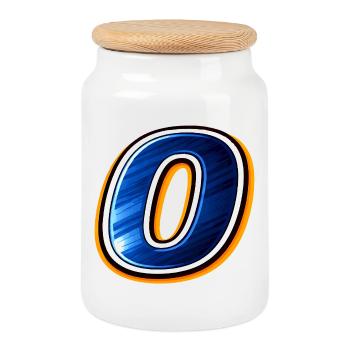 Maillot de football numéro 0 Design Style sportif - Boîte à biscuits avec couvercle en bois - blanc - Devant