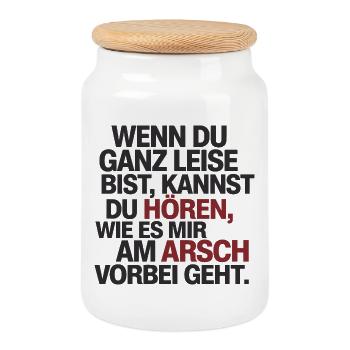  Wenn Du Ganz Leise Bist Kannst Du Hören Wie Es - Keksdose mit Holzdeckel - Weiß - Vorne