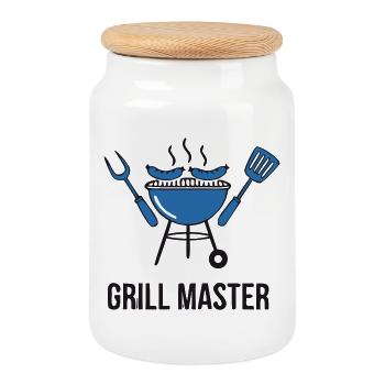Echter Grill Master Papa - Keksdose mit Holzdeckel - Weiß - Vorne