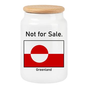 Not for Sale - Greenland Grönland Flagge Flag - Keksdose mit Holzdeckel - Weiß - Vorne