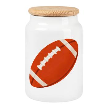American Football Sports Trending - Cookie Jar with Wooden Lid - white - Front