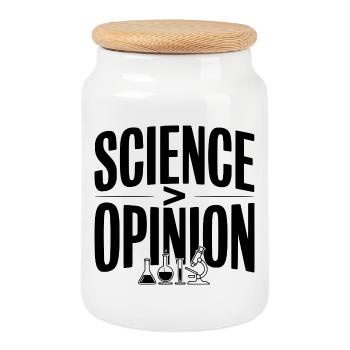 Science > Opinion - Cookie Jar with Wooden Lid - white - Front