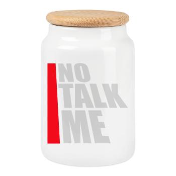 Pas de discours introverti antisocial drôle - Boîte à biscuits avec couvercle en bois - blanc - Devant