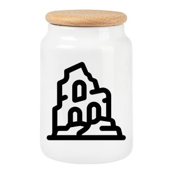 ruines - Boîte à biscuits avec couvercle en bois - blanc - Devant