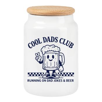 Funny Dad Shirt Dad Jokes and Beer Gift - Keksdose mit Holzdeckel - Weiß - Vorne