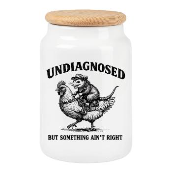 Not diagnosed, but something is wrong - Cookie Jar with Wooden Lid - white - Front