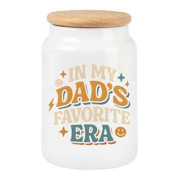 In My Dad's Favorite Era Tochter Familien Humor - Keksdose mit Holzdeckel - Weiß - Vorne