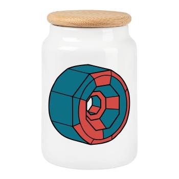 Detailed Skateboard Wheel Crew - Cookie Jar with Wooden Lid - white - Front