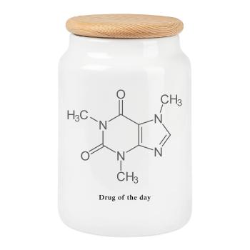 The Drug of the Day - Coffee - Keksdose mit Holzdeckel - Weiß - Vorne