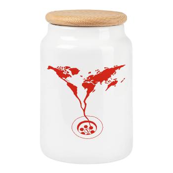 La fin du monde (rouge) - Boîte à biscuits avec couvercle en bois - blanc - Devant