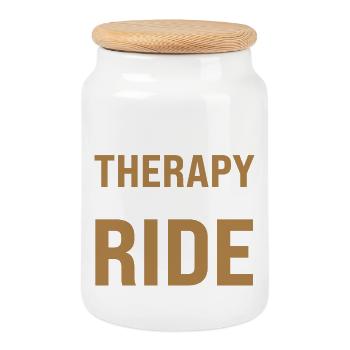 I Just Need To Ride - Cookie Jar with Wooden Lid - white - Front
