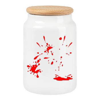 Homme de course dans la boue – Coureur d’éclaboussures - Boîte à biscuits avec couvercle en bois - blanc - Devant