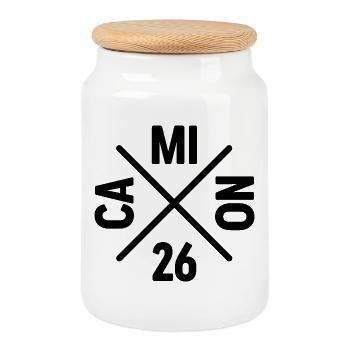 Buen Camino 2026 | Way of St. James, Pilgrims, Santiago - Cookie Jar with Wooden Lid - white - Front