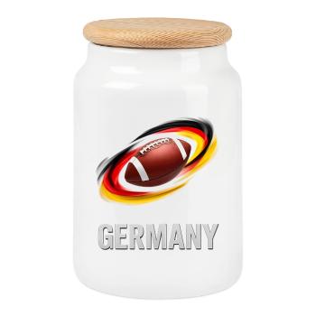 Deutschland Fußball Wirbel Grafik - Keksdose mit Holzdeckel - Weiß - Vorne