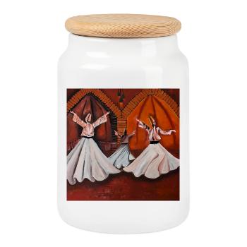 Sema - La Danse de la Lumière Mystique - Boîte à biscuits avec couvercle en bois - blanc - Devant