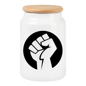 Faust Icon v.1 (Farbe änderbar) - Keksdose mit Holzdeckel - Weiß - Vorne