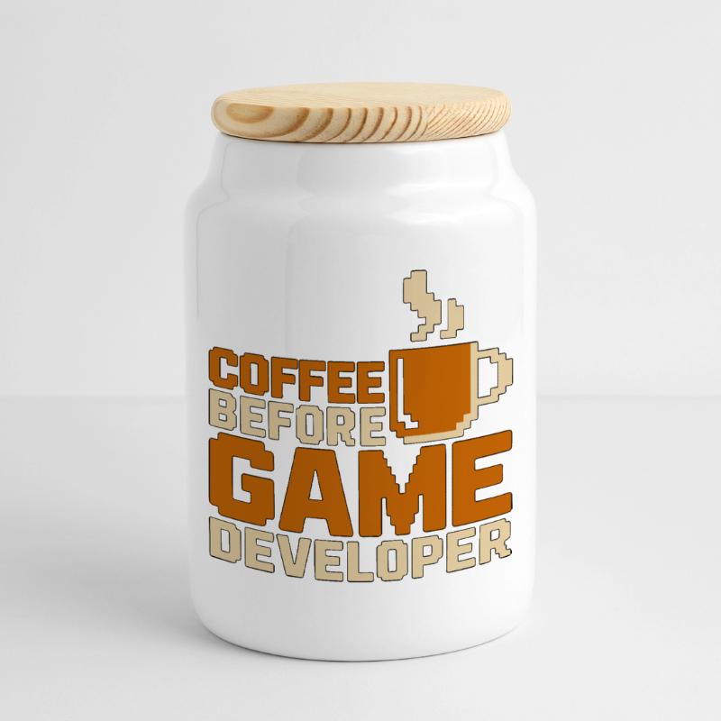 Game Developer Coffee Game Programmer Coffee Lover Keksdose mit Holzdeckel