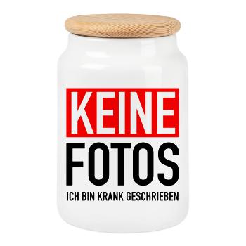 KEINE FOTOS - Keksdose mit Holzdeckel - Weiß - Vorne