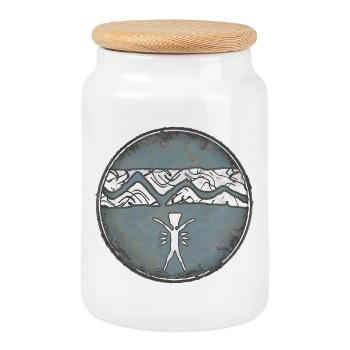 Maori Design - Keksdose mit Holzdeckel - Weiß - Vorne