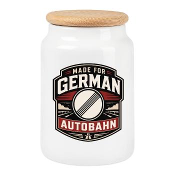 Made for German Autobahn - Keksdose mit Holzdeckel - Weiß - Vorne