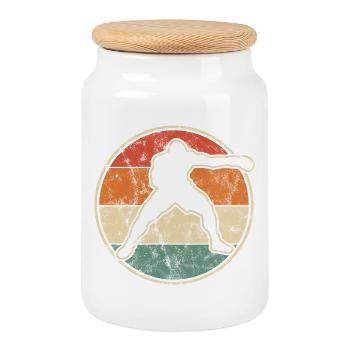 Style vintage graphique de boxe pour boxeurs et entraîneurs - Boîte à biscuits avec couvercle en bois - blanc - Devant